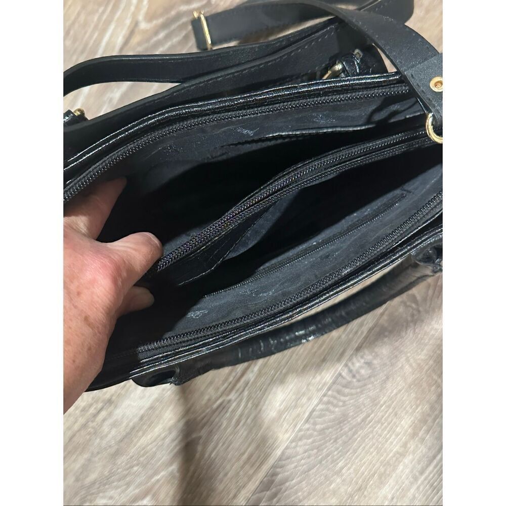 Ashwood black small croc embossed leather purse - Picture 5 of 10